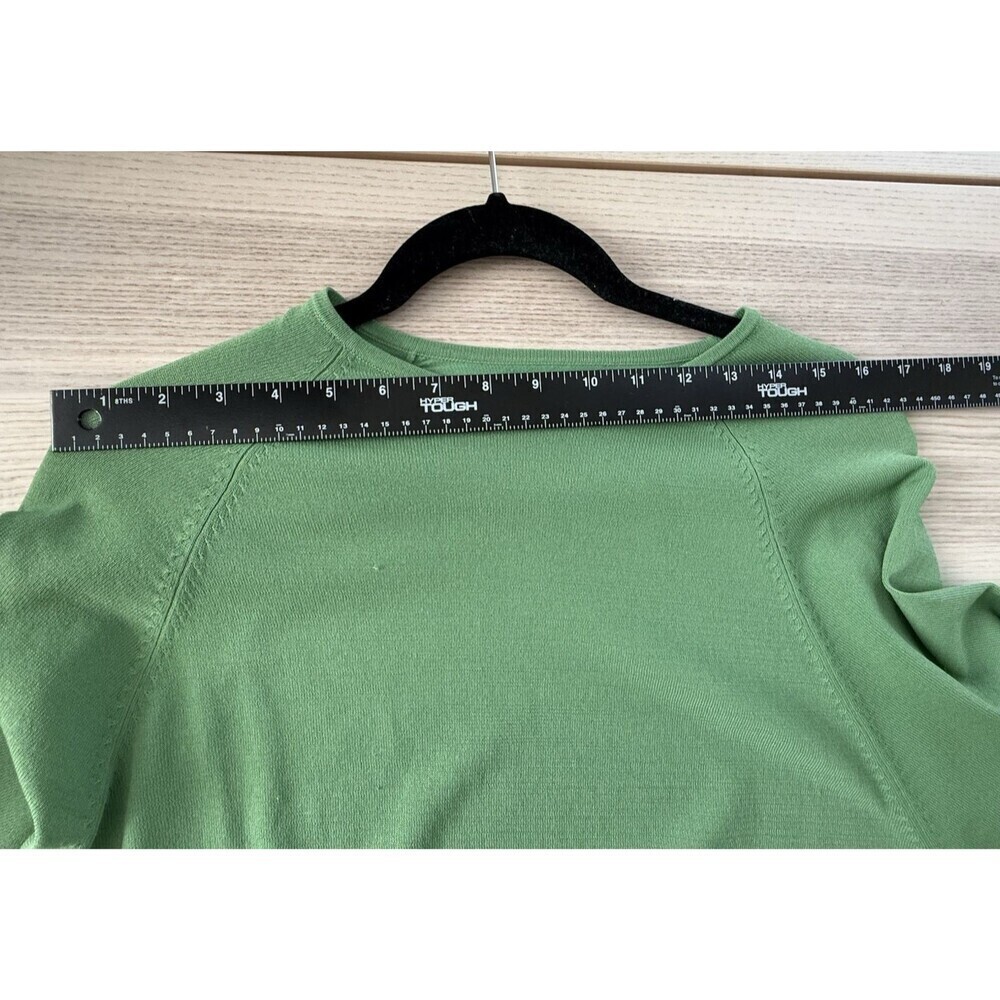 Roolee Womens M Green solid midi Dress butterfly sleeve viscose - Picture 6 of 11